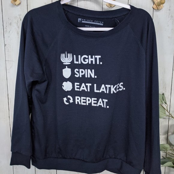 NWT Prince Peter Navy Hanukkah Sweatshirt - Picture 2 of 6